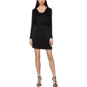 BCBGMaxAzria Satin Drawstring Waist Cocktail Dress